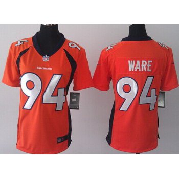 Nike Denver Broncos #94 DeMarcus Ware 2013 Orange Game Womens Jersey