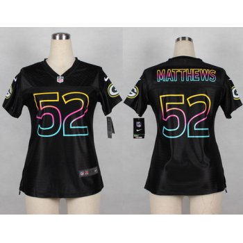 Nike Green Bay Packers #52 Clay Matthews Pro Line Black Fashion Womens Jersey