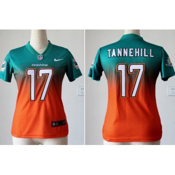 Nike Miami Dolphins #17 Ryan Tannehill Green/Orange Fadeaway Womens Jersey