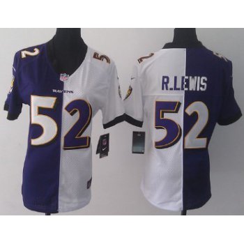 Nike Baltimore Ravens #52 Ray Lewis Purple/White Two Tone Womens Jersey