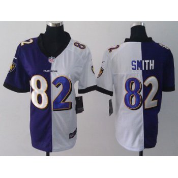 Nike Baltimore Ravens #82 Torrey Smith Purple/White Two Tone Womens Jersey
