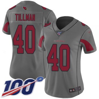 Nike Cardinals #40 Pat Tillman Silver Women's Stitched NFL Limited Inverted Legend 100th Season Jersey