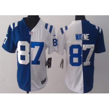 Nike Indianapolis Colts #87 Reggie Wayne Blue/White Two Tone Womens Jersey