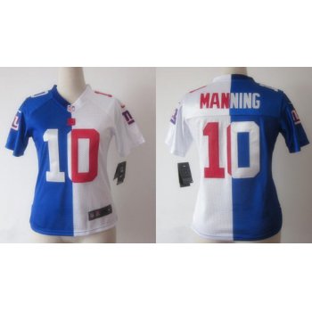 Nike New York Giants #10 Eli Manning Blue/White Two Tone Womens Jersey