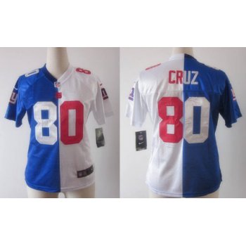 Nike New York Giants #80 Victor Cruz Blue/White Two Tone Womens Jersey