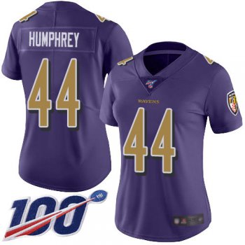 Nike Ravens #44 Marlon Humphrey Purple Women's Stitched NFL Limited Rush 100th Season Jersey