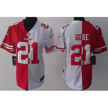 Nike San Francisco 49ers #21 Frank Gore Red/White Two Tone Womens Jersey