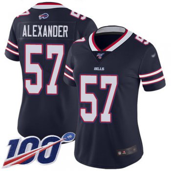Nike Bills #57 Lorenzo Alexander Navy Women's Stitched NFL Limited Inverted Legend 100th Season Jersey