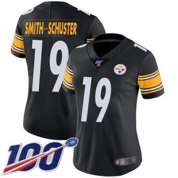 Nike Steelers #19 JuJu Smith-Schuster Black Team Color Women's Stitched NFL 100th Season Vapor Limited Jersey