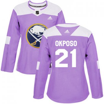 Adidas Buffalo Sabres #21 Kyle Okposo Purple Authentic Fights Cancer Women's Stitched NHL Jersey