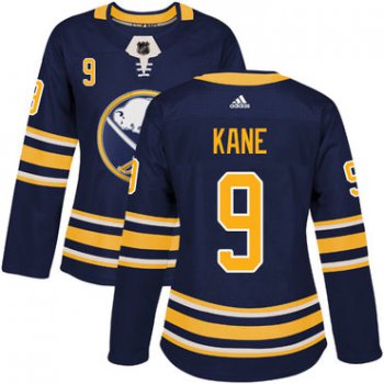Adidas Buffalo Sabres #9 Evander Kane Navy Blue Home Authentic Women's Stitched NHL Jersey