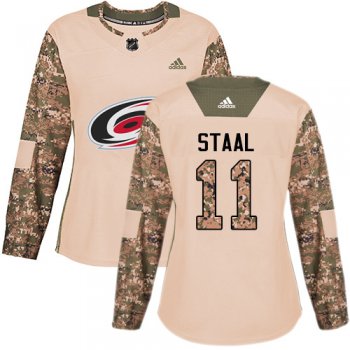 Adidas Carolina Hurricanes #11 Jordan Staal Camo Authentic 2017 Veterans Day Women's Stitched NHL Jersey