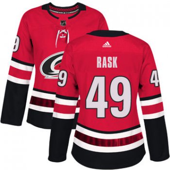 Adidas Carolina Hurricanes #49 Victor Rask Red Home Authentic Women's Stitched NHL Jersey