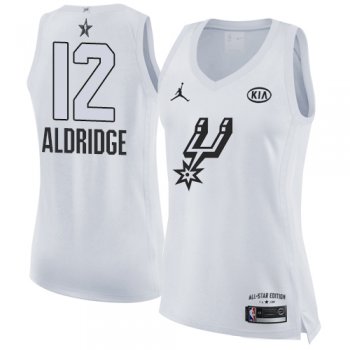 Nike San Antonio Spurs #12 LaMarcus Aldridge White Women's NBA Jordan Swingman 2018 All-Star Game Jersey