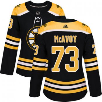 Adidas Boston Bruins #73 Charlie McAvoy Black Home Authentic Women's Stitched NHL Jersey