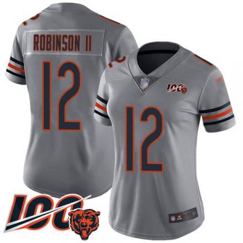 Nike Bears #12 Allen Robinson II Silver Women's Stitched NFL Limited Inverted Legend 100th Season Jersey