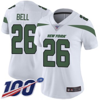 Nike Jets #26 Le'Veon Bell White Women's Stitched NFL 100th Season Vapor Limited Jersey