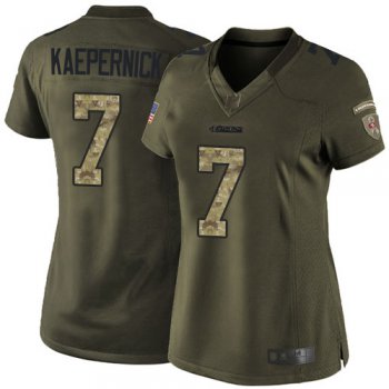 49ers #7 Colin Kaepernick Green Women's Stitched Football Limited 2015 Salute to Service Jersey