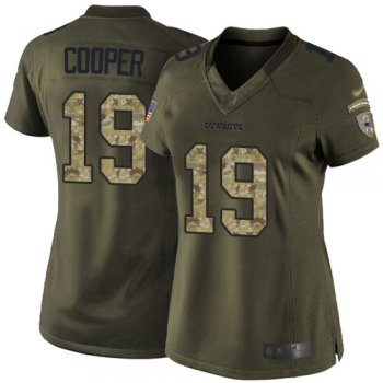 Cowboys #19 Amari Cooper Green Women's Stitched Football Limited 2015 Salute to Service Jersey