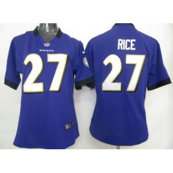 Nike Baltimore Ravens #27 Ray Rice Purple Game Womens Jersey
