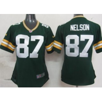 Nike Green Bay Packers #87 Jordy Nelson Green Game Womens Jersey