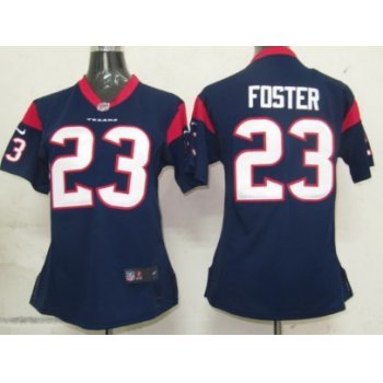 Nike Houston Texans #23 Arian Foster Blue Game Womens Jersey