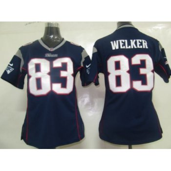 Nike New England Patriots #83 Wes Welker Blue Game Womens Jersey