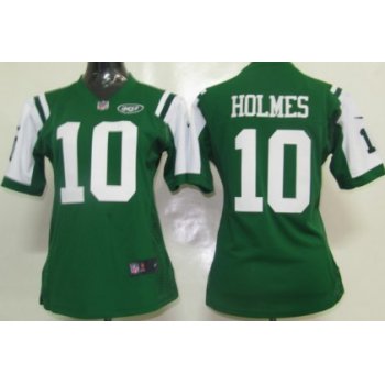 Nike New York Jets #10 Santonio Holmes Green Game Womens Jersey