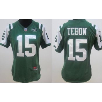 Nike New York Jets #15 Tim Tebow Green Game Womens Jersey