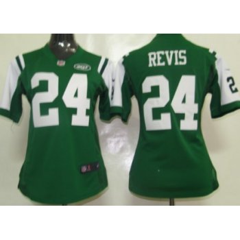 Nike New York Jets #24 Darrelle Revis Green Game Womens Jersey
