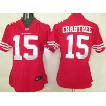 Nike San Francisco 49ers #15 Michael Crabtree Red Game Womens Jersey