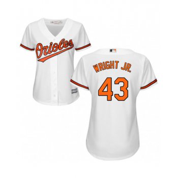 Women's Majestic Baltimore Orioles #43 Mike Wright Jr. Authentic White Home Cool Base Jersey