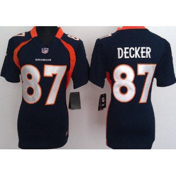 Nike Denver Broncos #87 Eric Decker Blue Game Womens Jersey