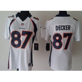 Nike Denver Broncos #87 Eric Decker White Game Womens Jersey