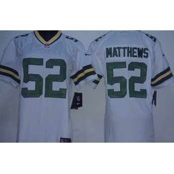 Nike Green Bay Packers #52 Clay Matthews White Game Womens Jersey