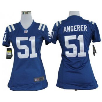 Nike Indianapolis Colts #51 Pat Angerer Blue Game Womens Jersey