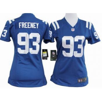 Nike Indianapolis Colts #93 Dwight Freeney Blue Game Womens Jersey