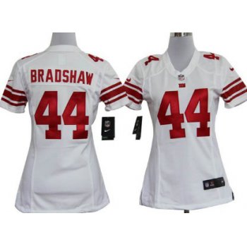 Nike New York Giants #44 Ahmad Bradshaw White Game Womens Jersey