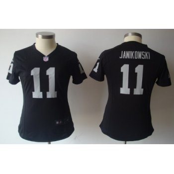 Nike Oakland Raiders #11 Sebastian Janikowski Black Game Womens Jersey