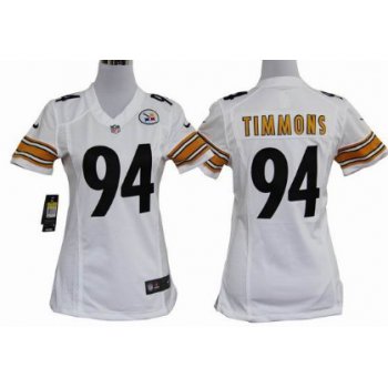 Nike Pittsburgh Steelers #94 Lawrence Timmons White Game Womens Jersey