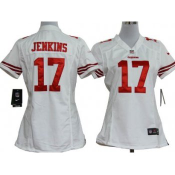 Nike San Francisco 49ers #17 A.J. Jenkins White Game Womens Jersey