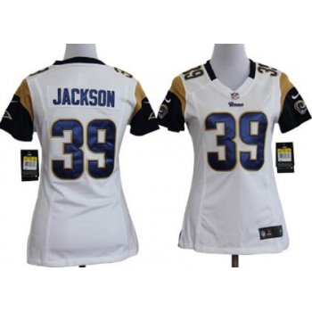 Nike St. Louis Rams #39 Steven Jackson White Womens Jersey