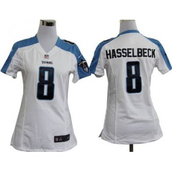 Nike Tennessee Titans #8 Matt Hasselbeck White Game Womens Jersey