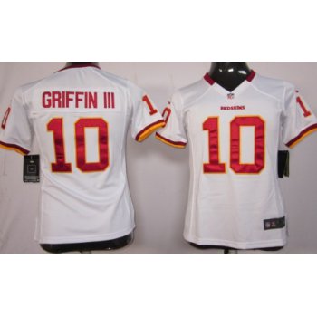 Nike Washington Redskins #10 Robert Griffin III White Game Womens Jersey