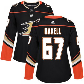 Adidas Anaheim Ducks #67 Rickard Rakell Black Home Authentic Women's Stitched NHL Jersey