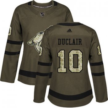 Adidas Arizona Coyotes #10 Anthony Duclair Green Salute to Service Women's Stitched NHL Jersey