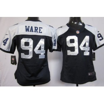 Nike Dallas Cowboys #94 DeMarcus Ware Blue Thanksgiving Game Womens Jersey