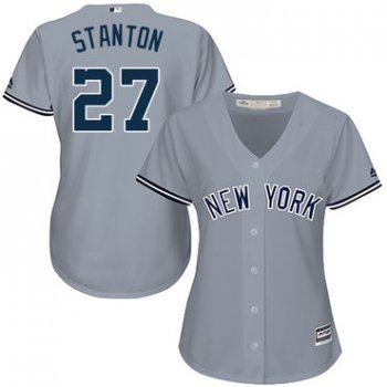 Women's New York Yankees #27 Giancarlo Stanton Grey Road Stitched MLB Jersey