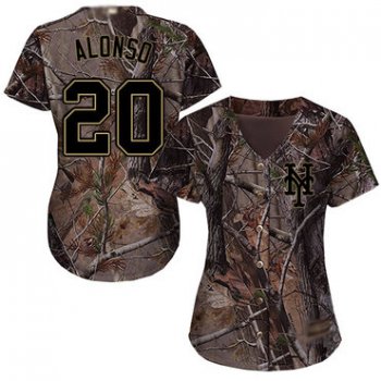 Mets #20 Pete Alonso Camo Realtree Collection Cool Base Women's Stitched Baseball Jersey