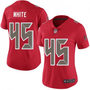 Buccaneers #45 Devin White Red Women's Stitched Football Limited Rush Jersey